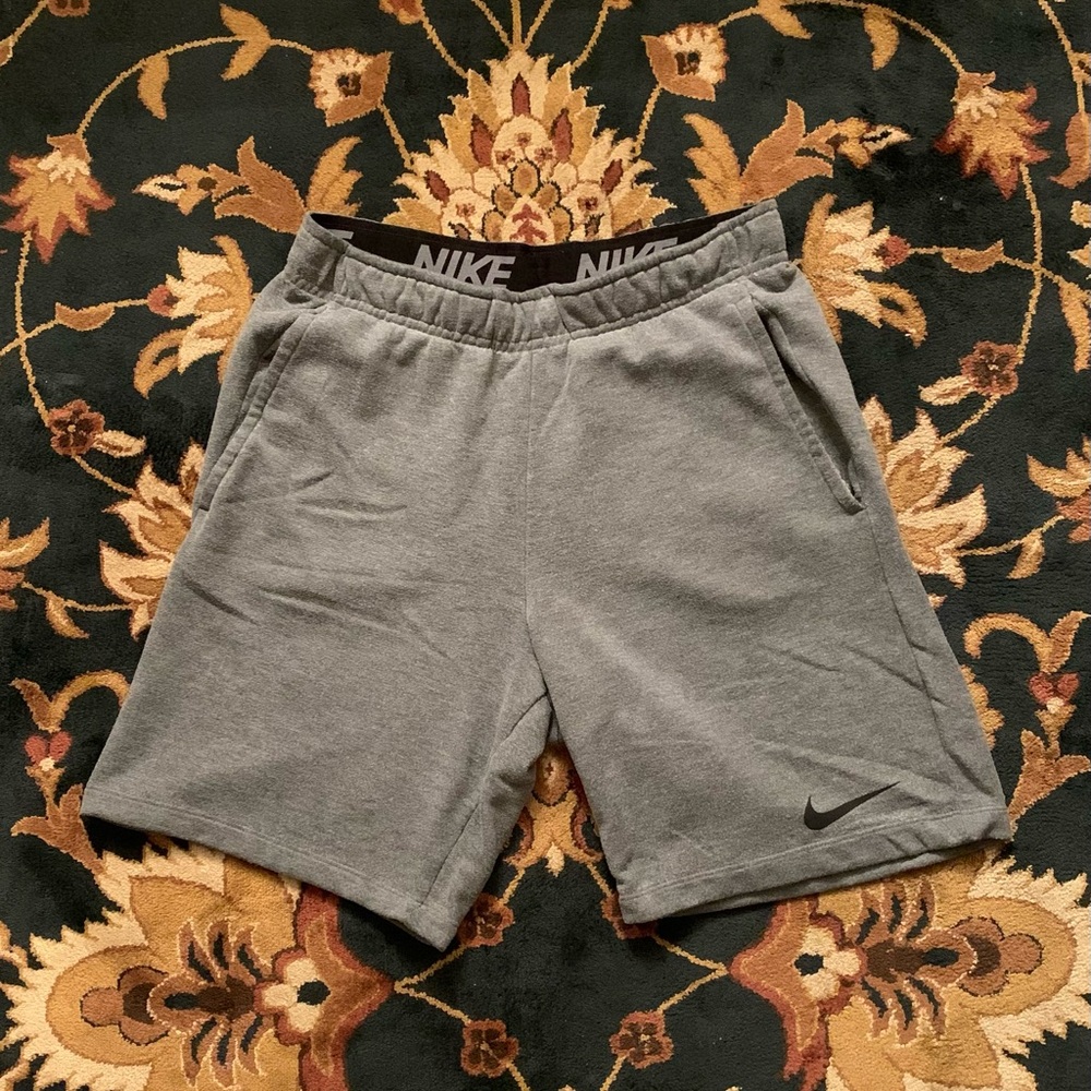 ☁ NIKE DRI-FIT MENS DUAL POCKET GREY RUNNING JOGGING PANT SHORTS - SIZE SMALL ☁